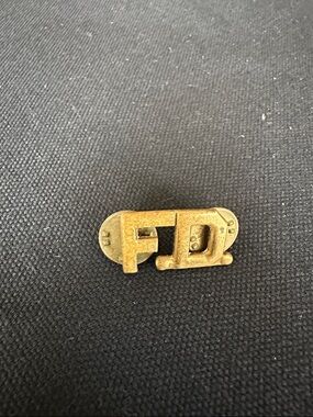 Vintage Gold-tone FD Initial Pin (Fire Department)